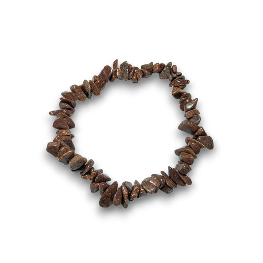 Goldstone chip bracelet
