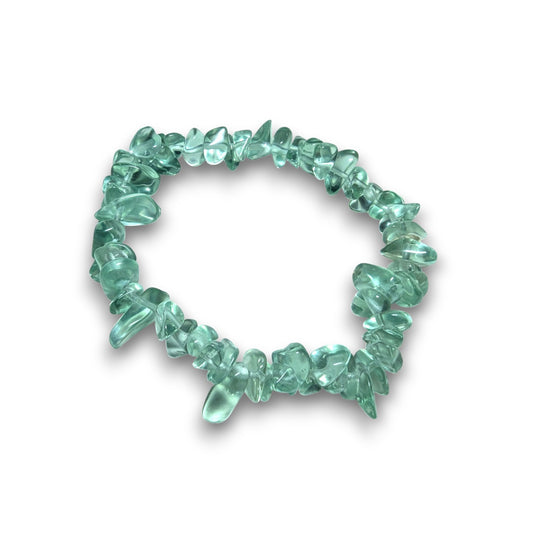Blue Obsidian (glass) chip bracelet