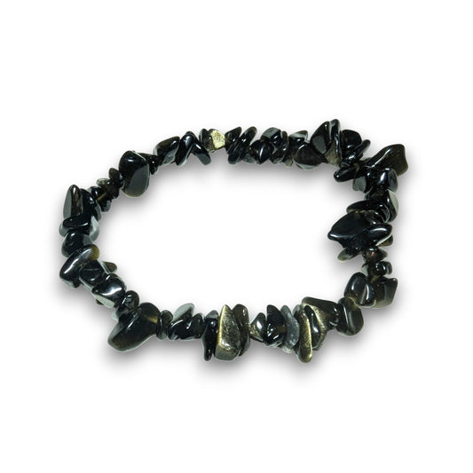 Gold Sheen Obsidian chip bracelet