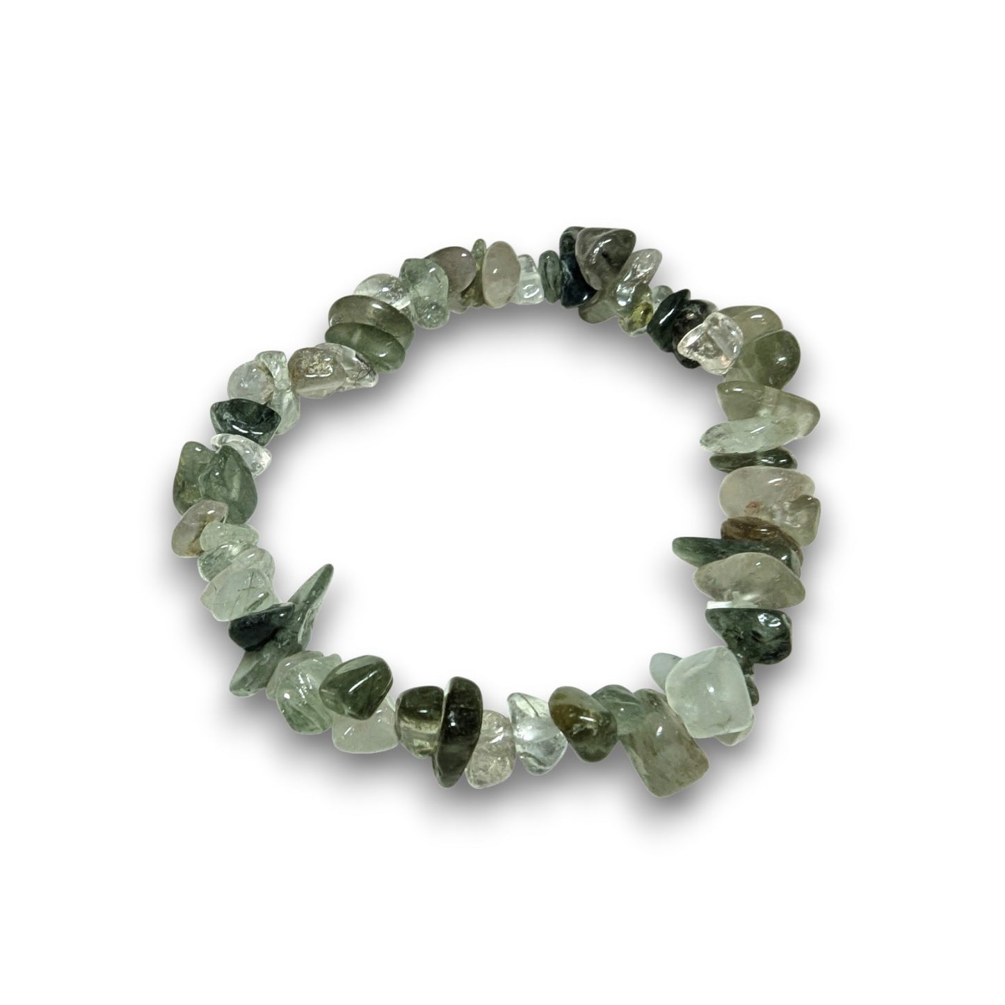 Green Rutile Quartz chip bracelet