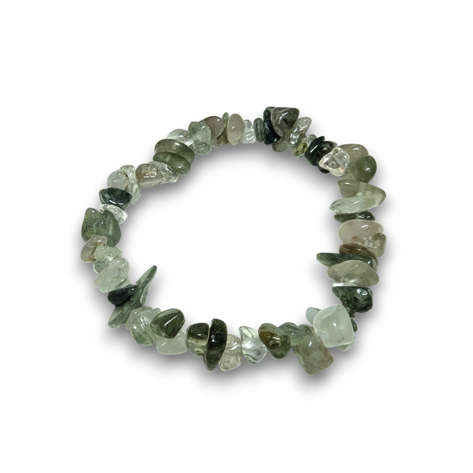 Green Rutile Quartz chip bracelet