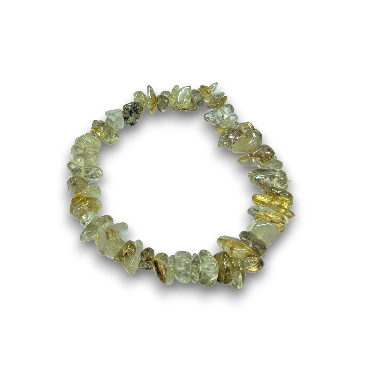 Yellow Rutile Quartz chip bracelet