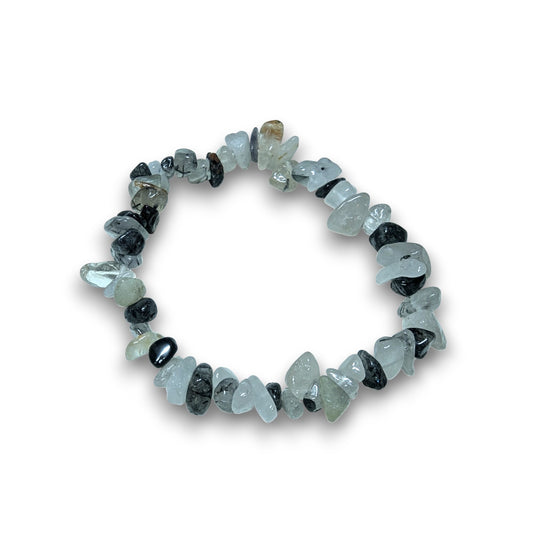 Tourmalated Quartz chip bracelet