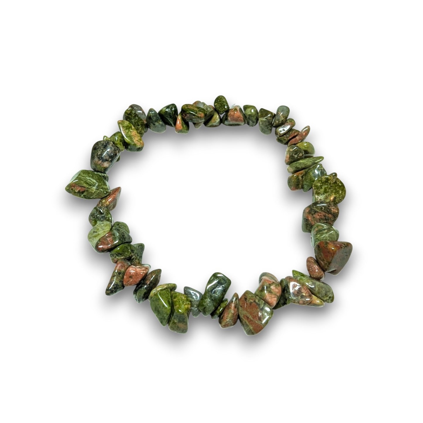Unakite chip bracelet