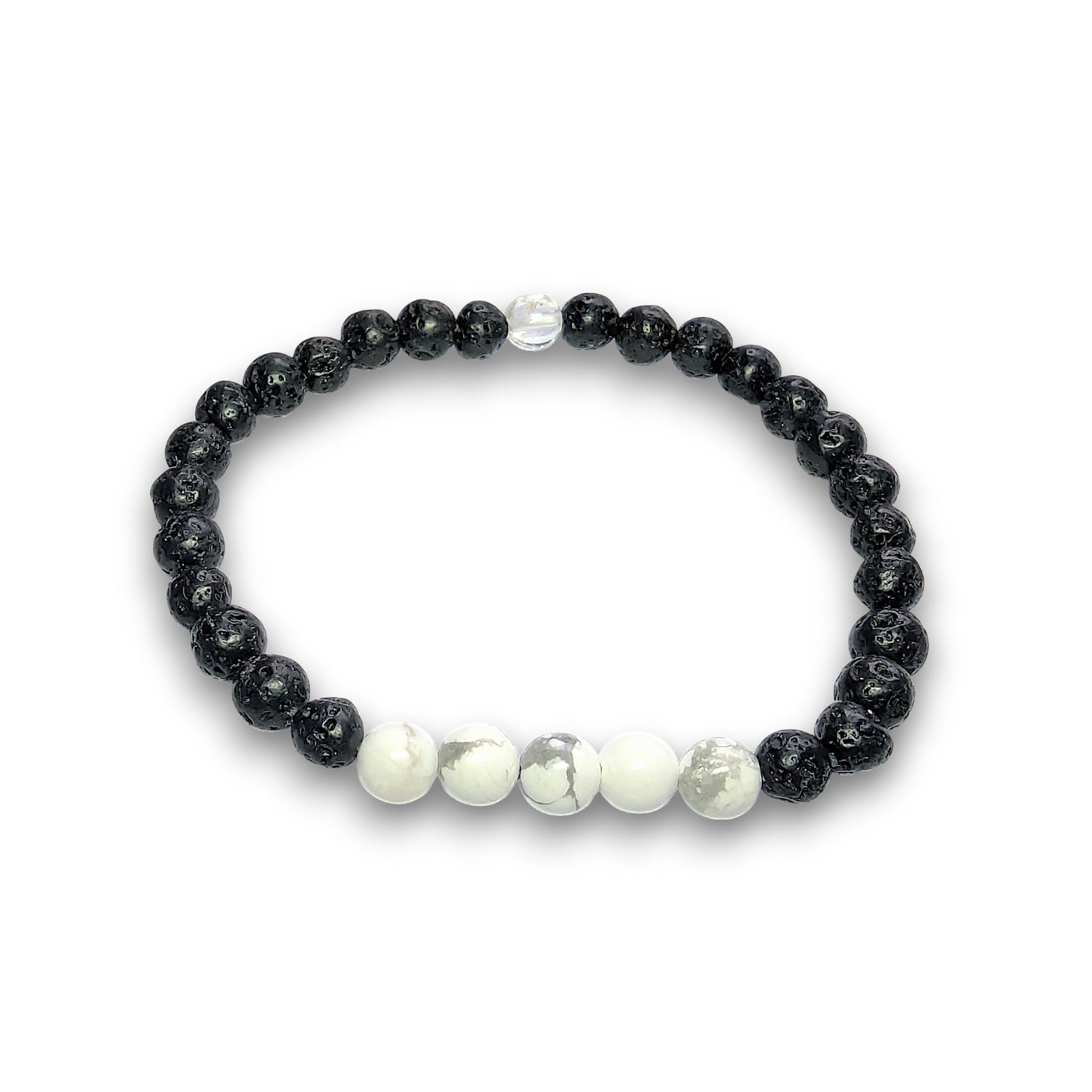 Howlite crystal infusion bracelet, 6mm beads, Medium 18.5cm