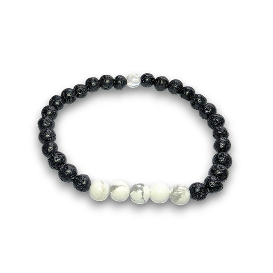 Howlite crystal infusion bracelet, 6mm beads, Medium 18.5cm