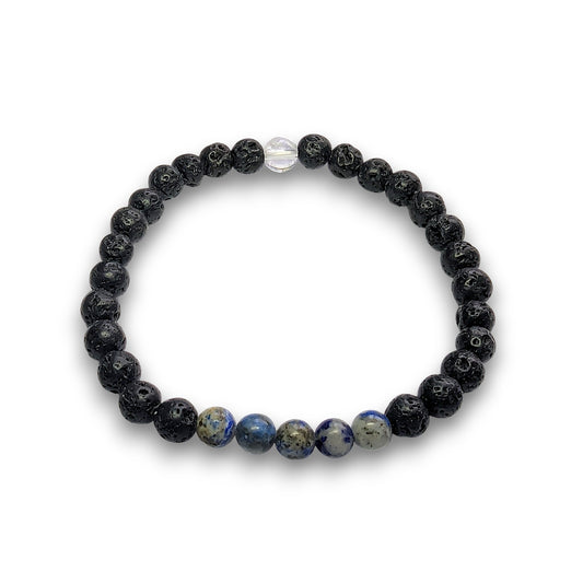 Lapis Lazuli crystal infusion bracelet, 6mm beads, Medium 18.5cm