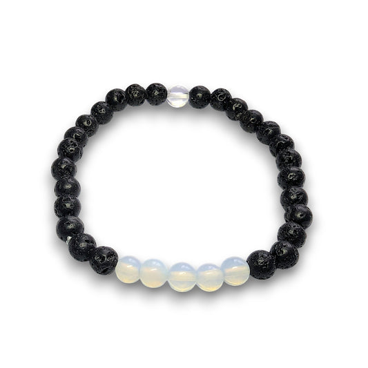 Opalite crystal infusion bracelet, 6mm beads, Medium 18.5cm