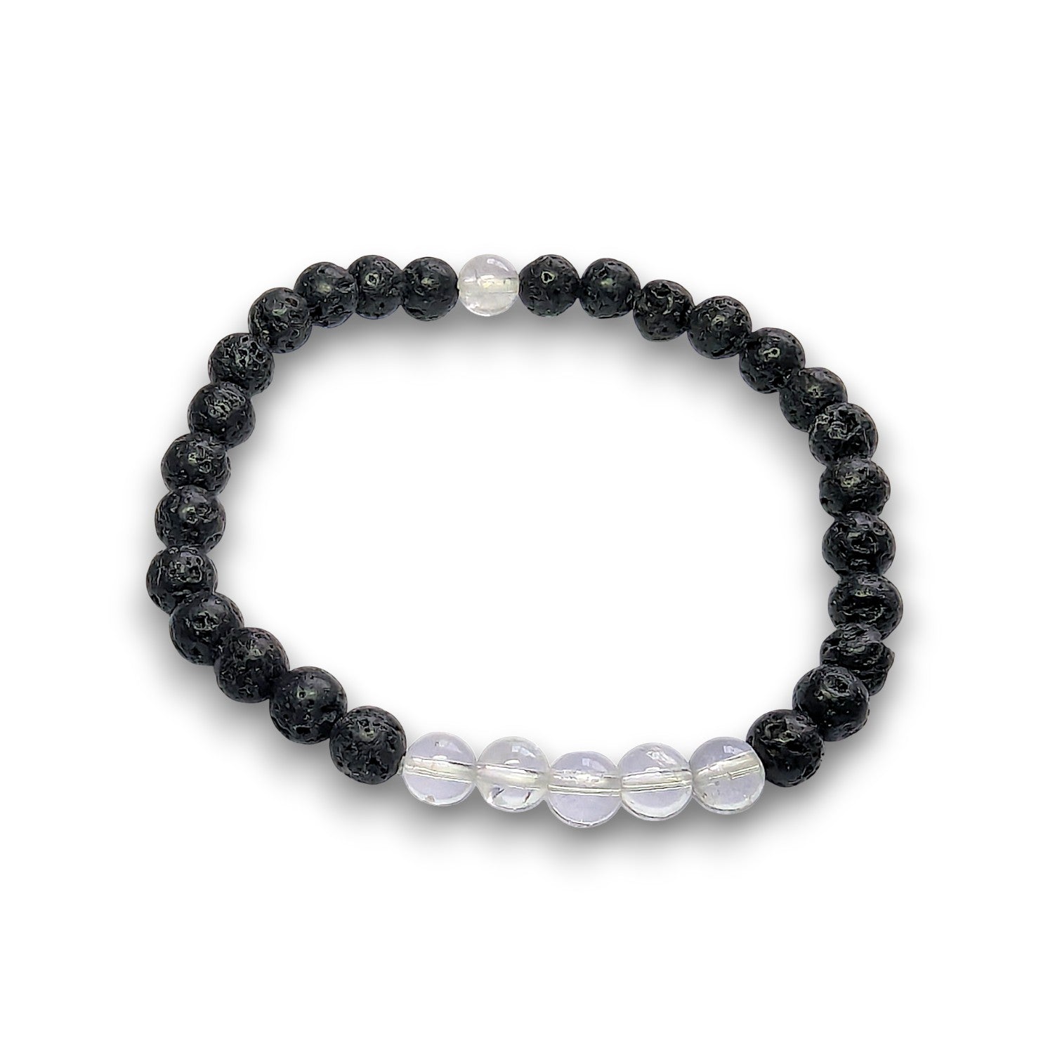 Quartz crystal infusion bracelet, 6mm beads, Medium 18.5cm