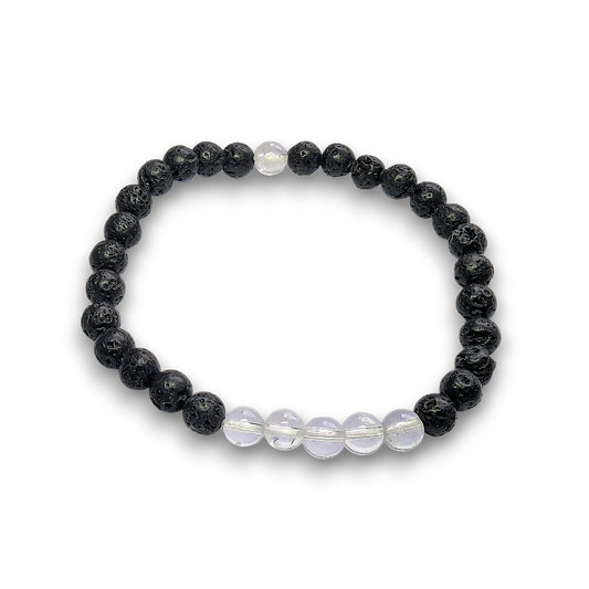 Quartz crystal infusion bracelet, 6mm beads, Medium 18.5cm