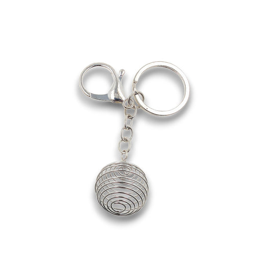 Plated Spiral Cage Keyring - Pack of 10. This plated spiral cage keyring is a practical accessory designed to hold small.