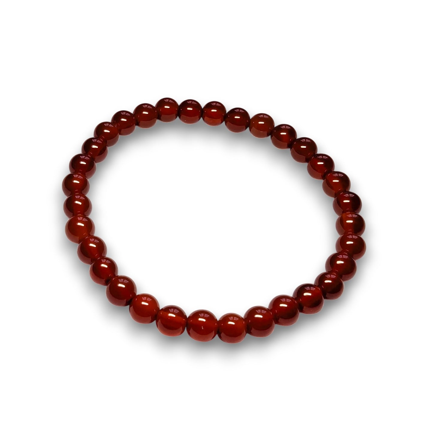Carnelian 6mm bead bracelet, Medium 18.5cm
