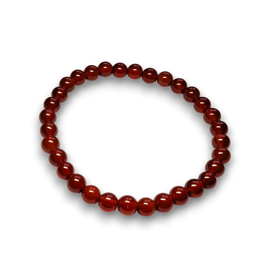 Carnelian 6mm bead bracelet, Medium 18.5cm