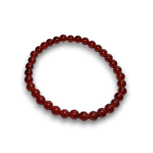 Carnelian 6mm bead bracelet, Large 20.5cm