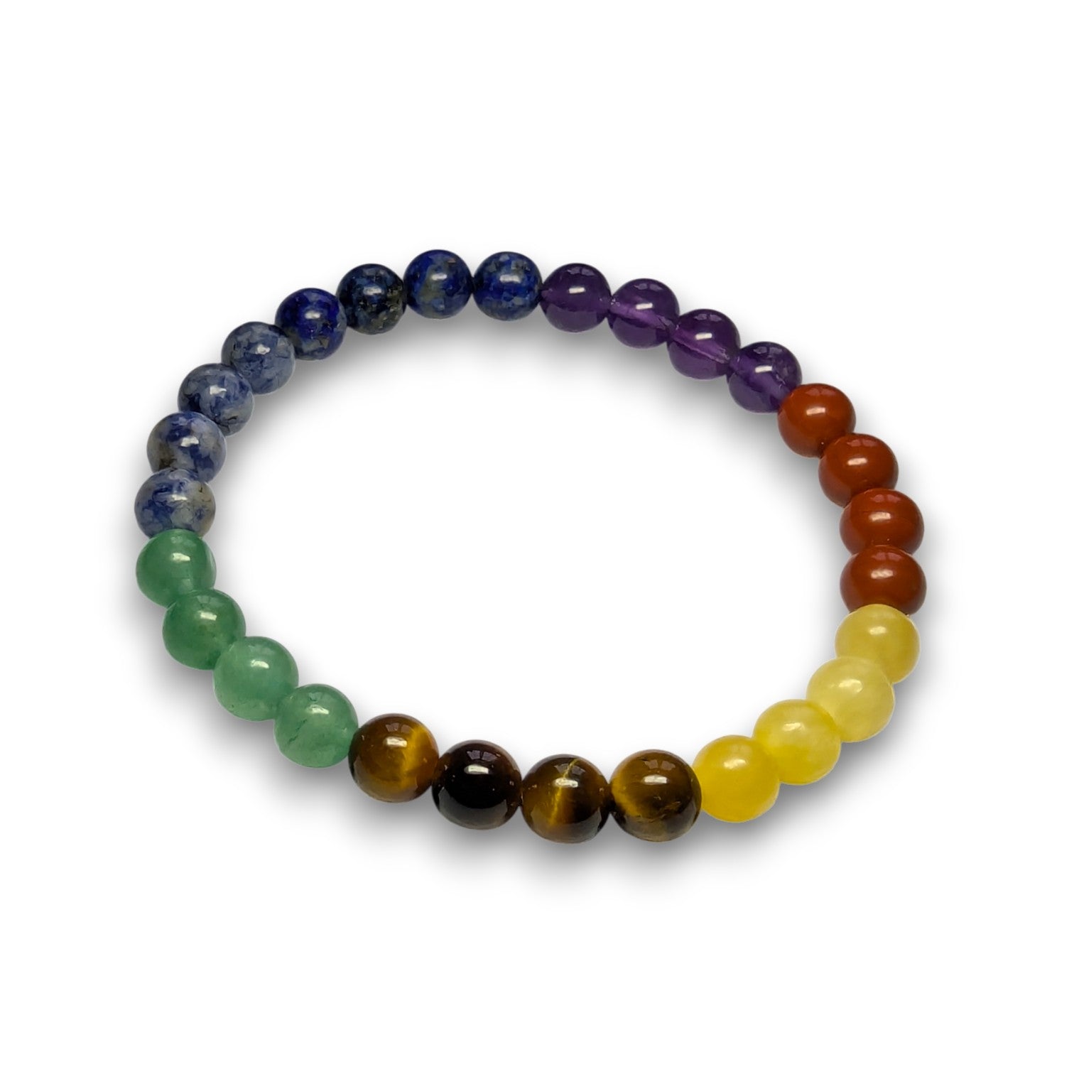 Chakra 6mm bead bracelet, Medium 18.5cm