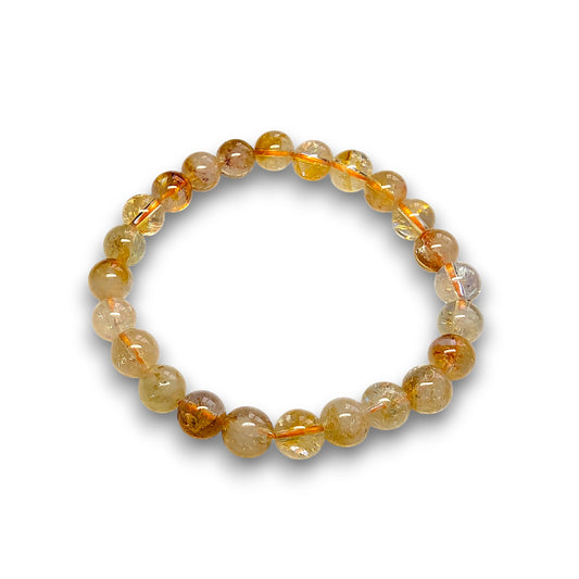 Citrine Grade 2 6mm bead bracelet, Small 15cm