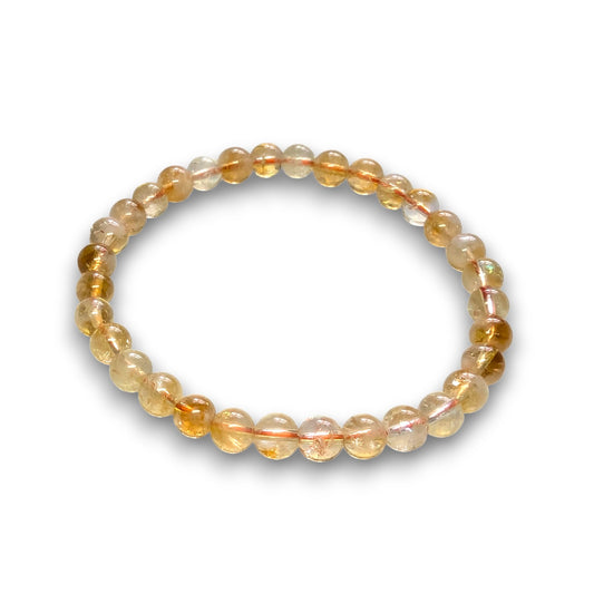 Citrine Grade 1, 6mm bead bracelet, Medium 18.5cm