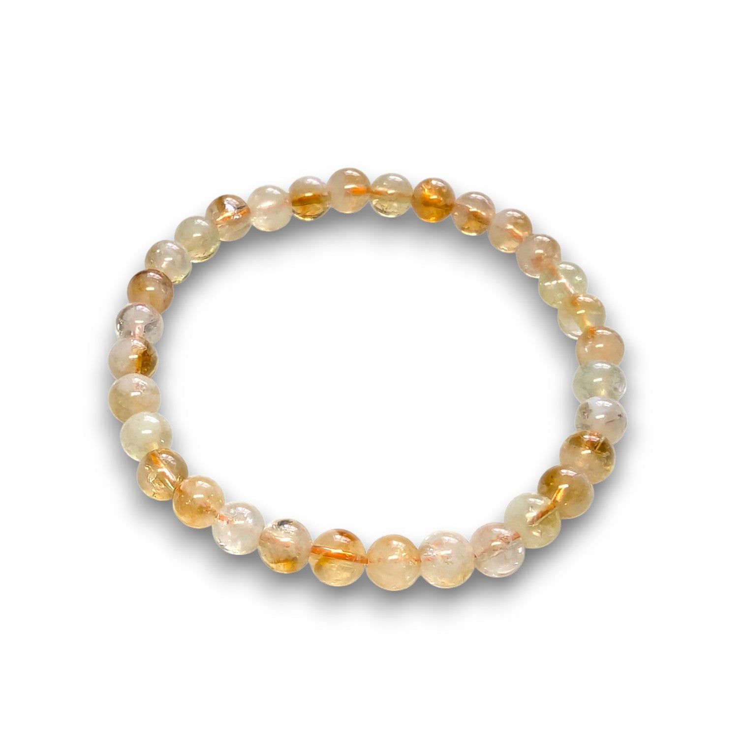 Citrine Grade 2 6mm bead bracelet, Medium 18.5cm