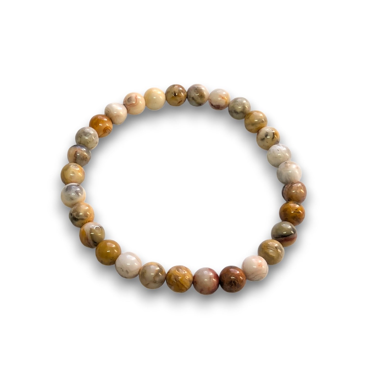 Crazy Lace agate 6mm bead bracelet, Medium 18.5cm