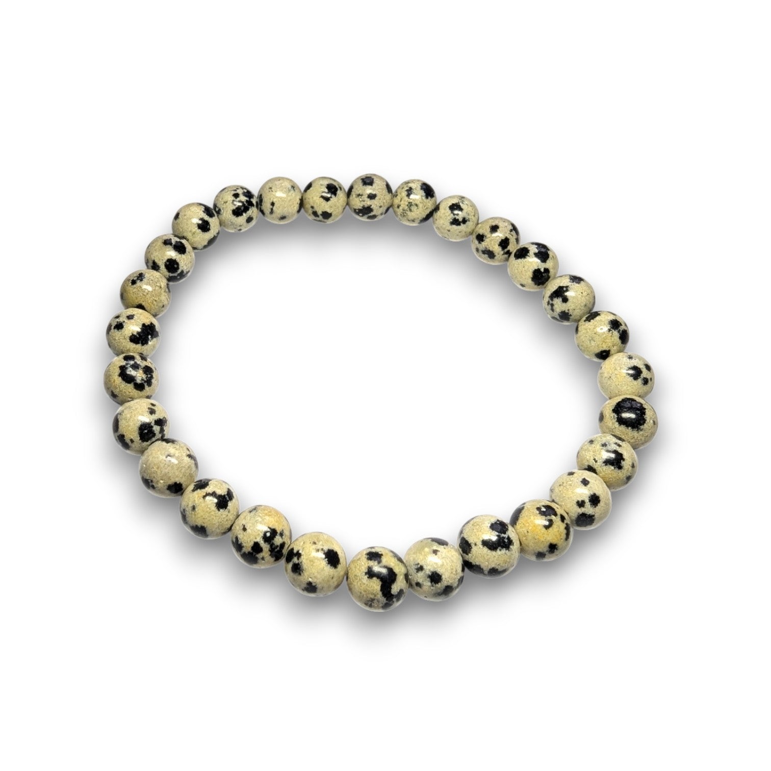 Dalmatian Jasper 6mm bead bracelet, Medium 18.5cm