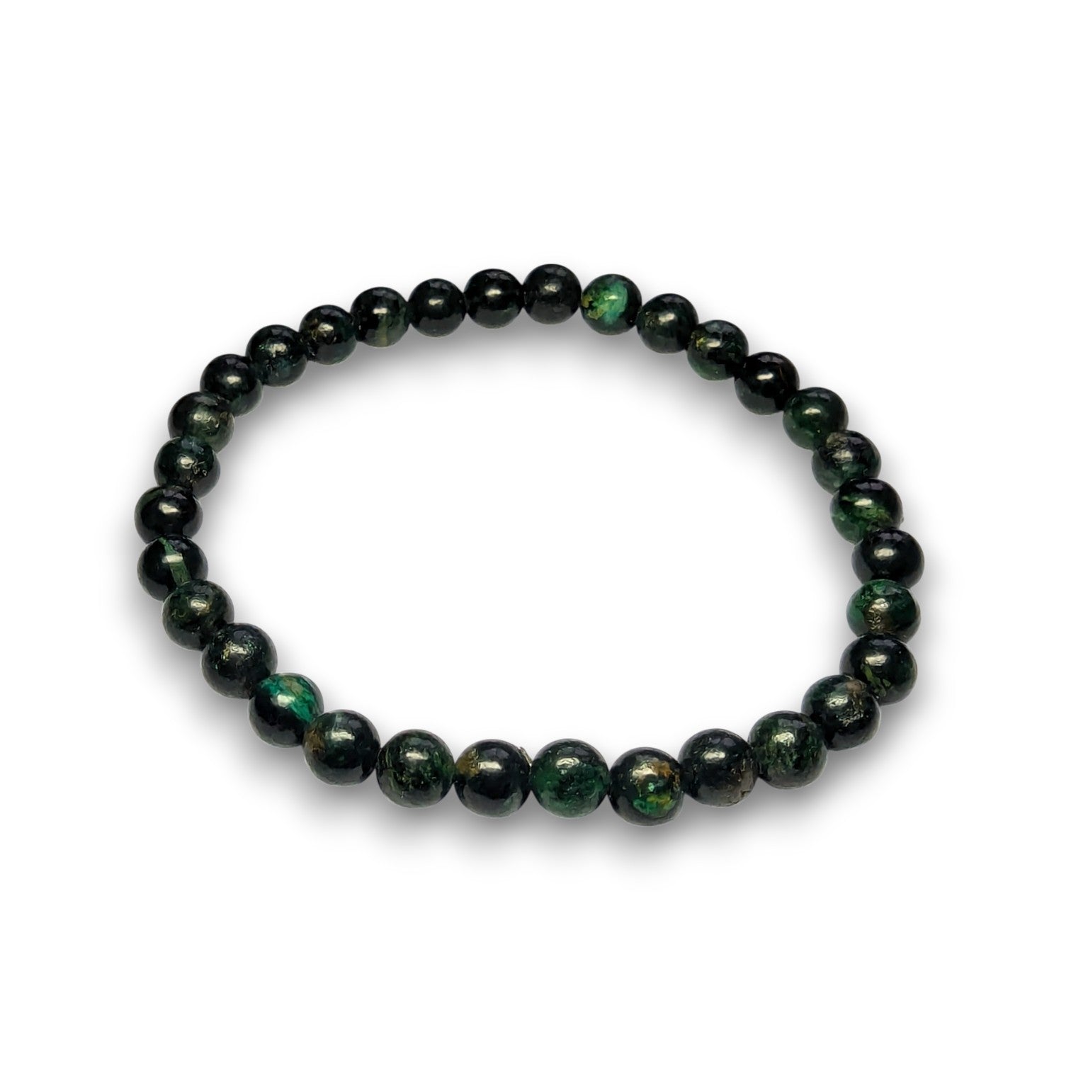 Emerald 6mm bead bracelet, Medium 18.5cm