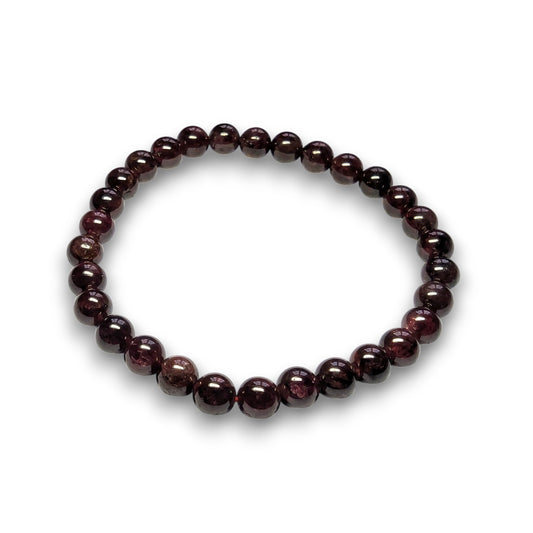 Garnet 6mm bead bracelet, Medium 18.5cm