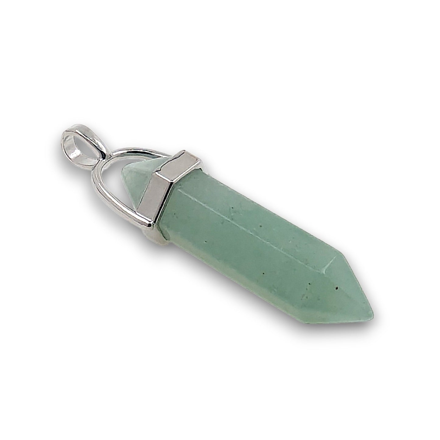 Green Aventurine Double Terminated Hexagonal Pendant - Pack of 5. Double terminated hexagonal point pendant, mounted with a.