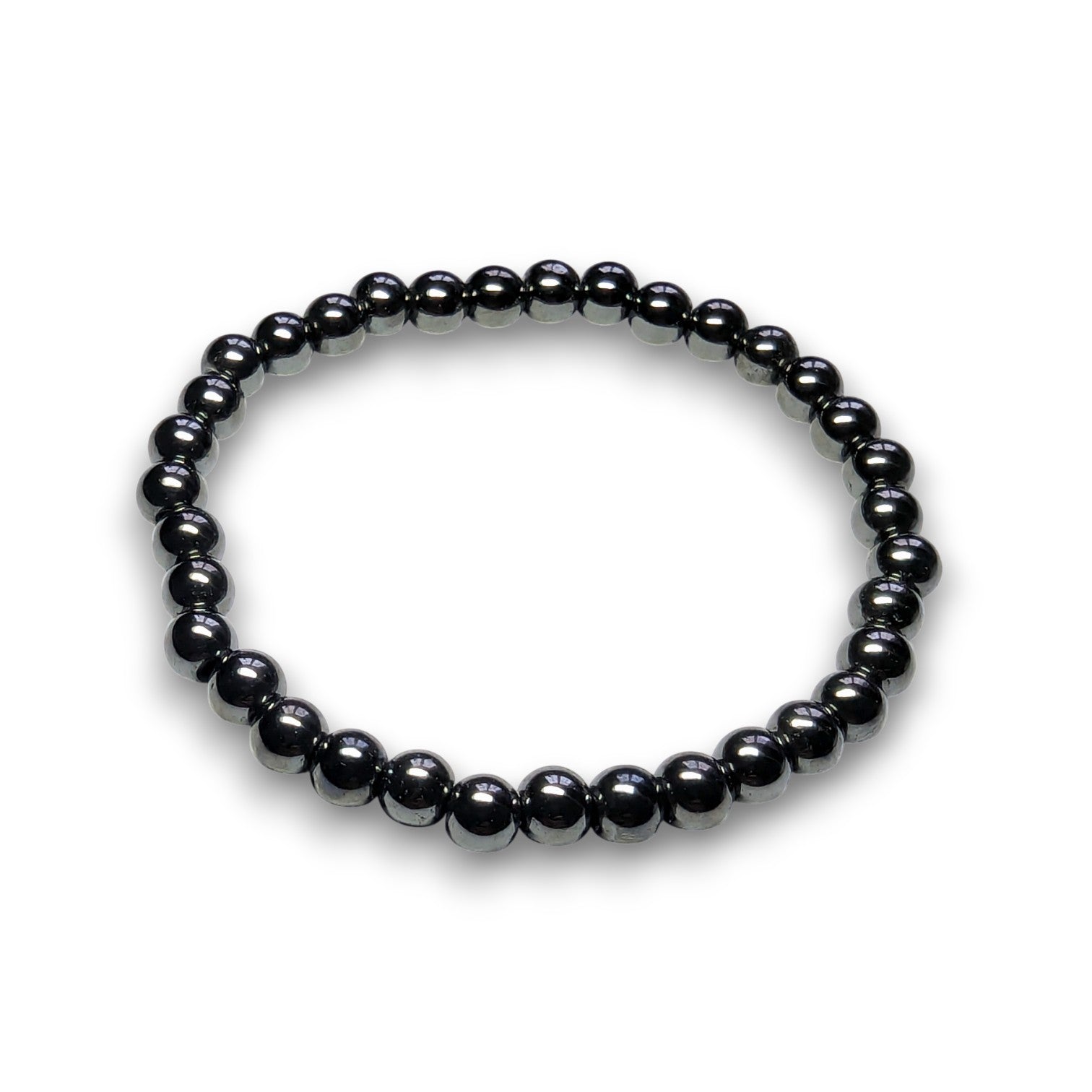 Hematite 6mm bead bracelet, Medium 18.5cm