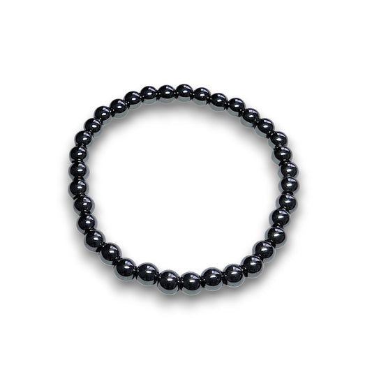 Hematite 6mm bead bracelet, Large 20.5cm