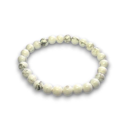 Howlite 6mm bead bracelet, Small 15cm