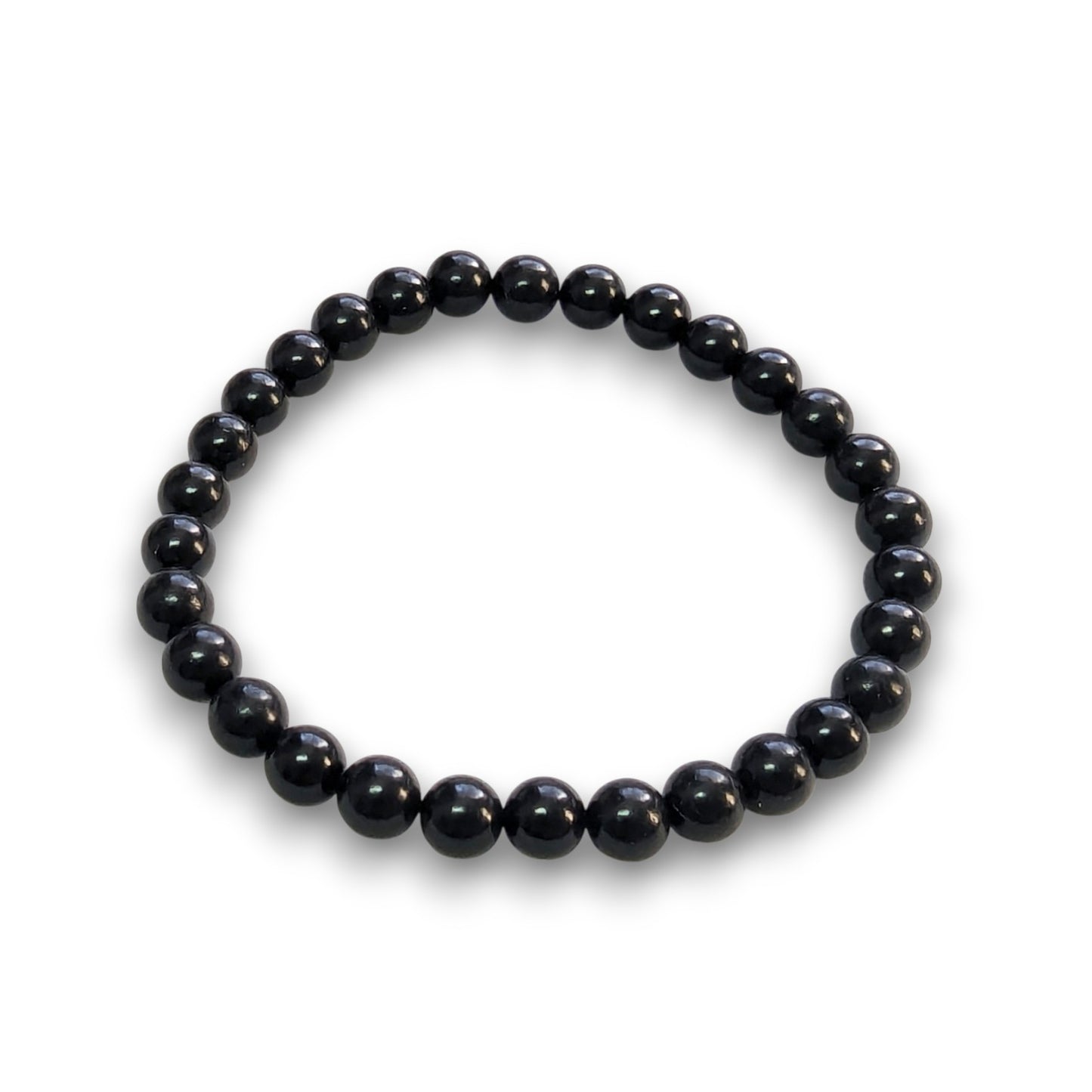 Jet 6mm bead bracelet, Medium 18.5cm