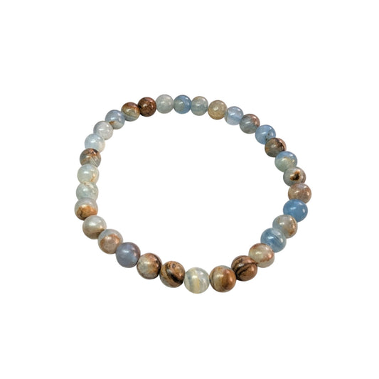 Kiwi Jasper 6mm bead bracelet, Medium 18.5cm