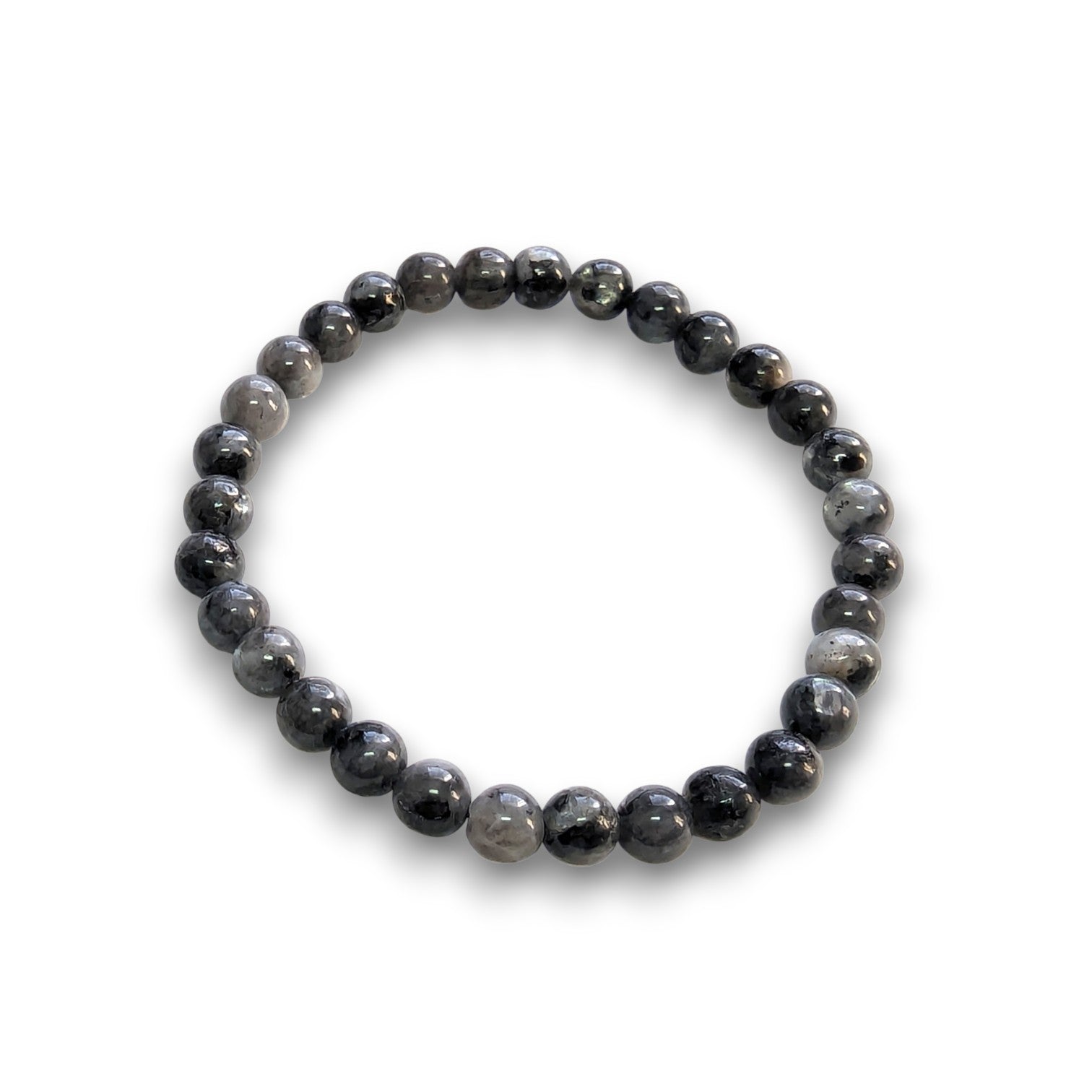 Larvikite 6mm bead bracelet, Medium 18.5cm