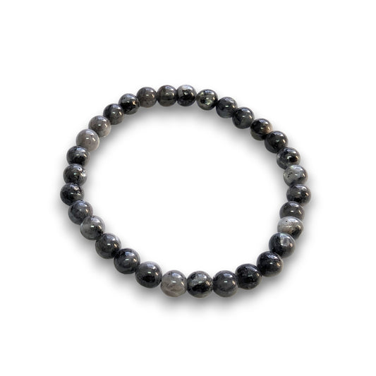 Larvikite 6mm bead bracelet, Medium 18.5cm