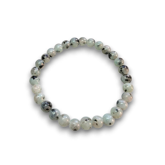 Lemurian Aquatine Calcite 6mm bead bracelet, Medium 18.5cm