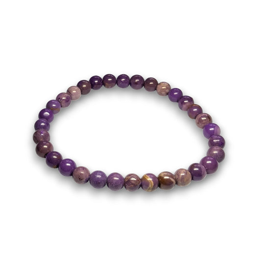 Lepidolite 6mm bead bracelet, Medium 18.5cm