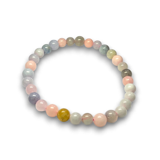 Mixed Beryl 6mm bead bracelet, Medium 18.5cm