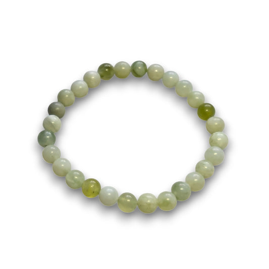 New Jade (Serpentine) 6mm bead bracelet, Medium 18.5cm
