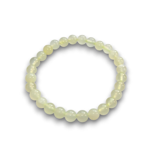 New Mountain Jade 6mm bead bracelet, Medium 18.5cm