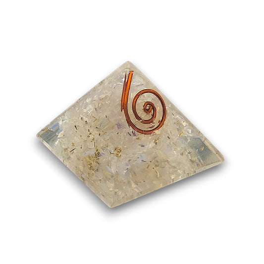 Small Opalite Orgonite Pyramid. Small Orgonite Pyramid measuring approx 33mm x 33mm at the base and 30mm from the base to.