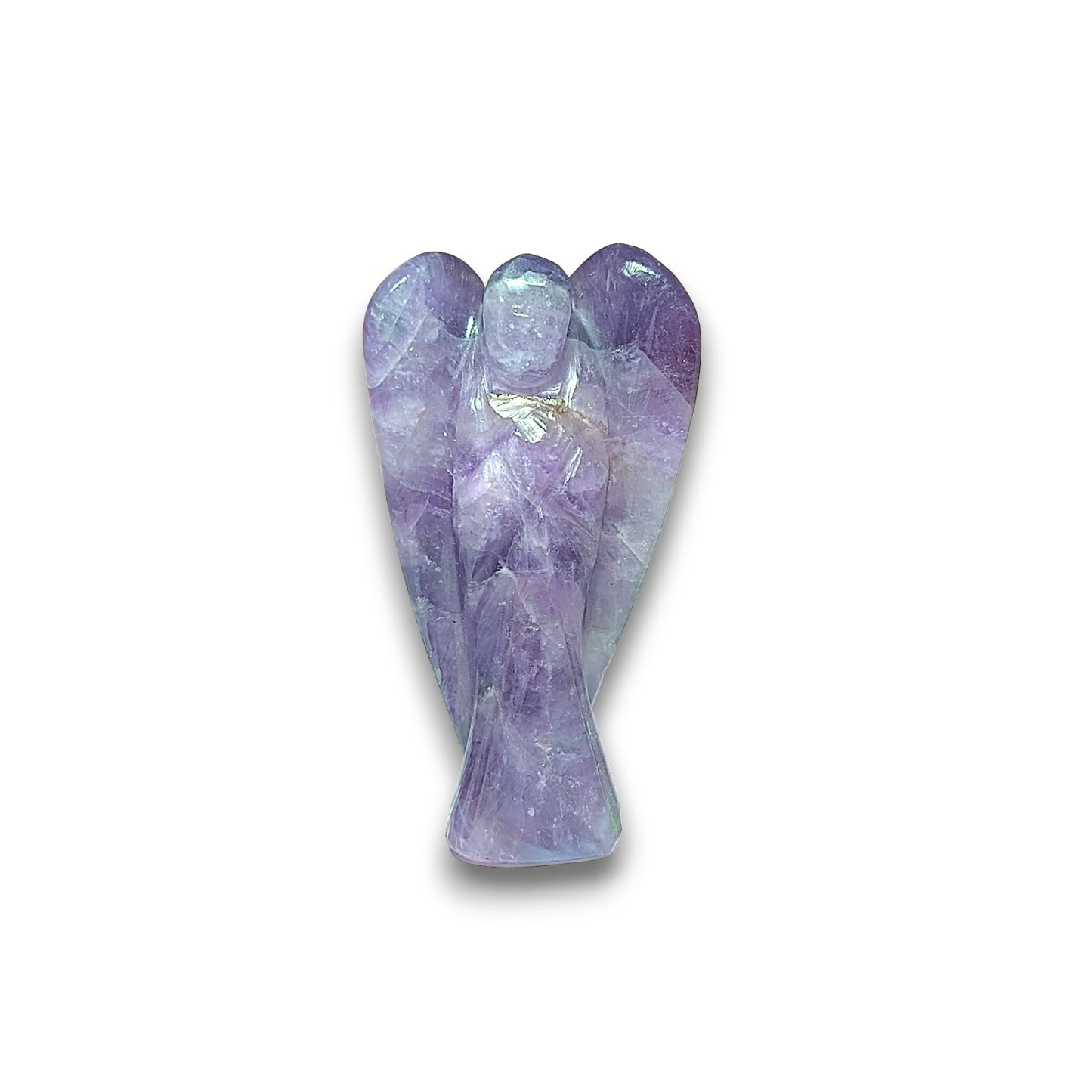 Medium Amethyst Angel Carving. Medium 50mm tall hand carved Angel.