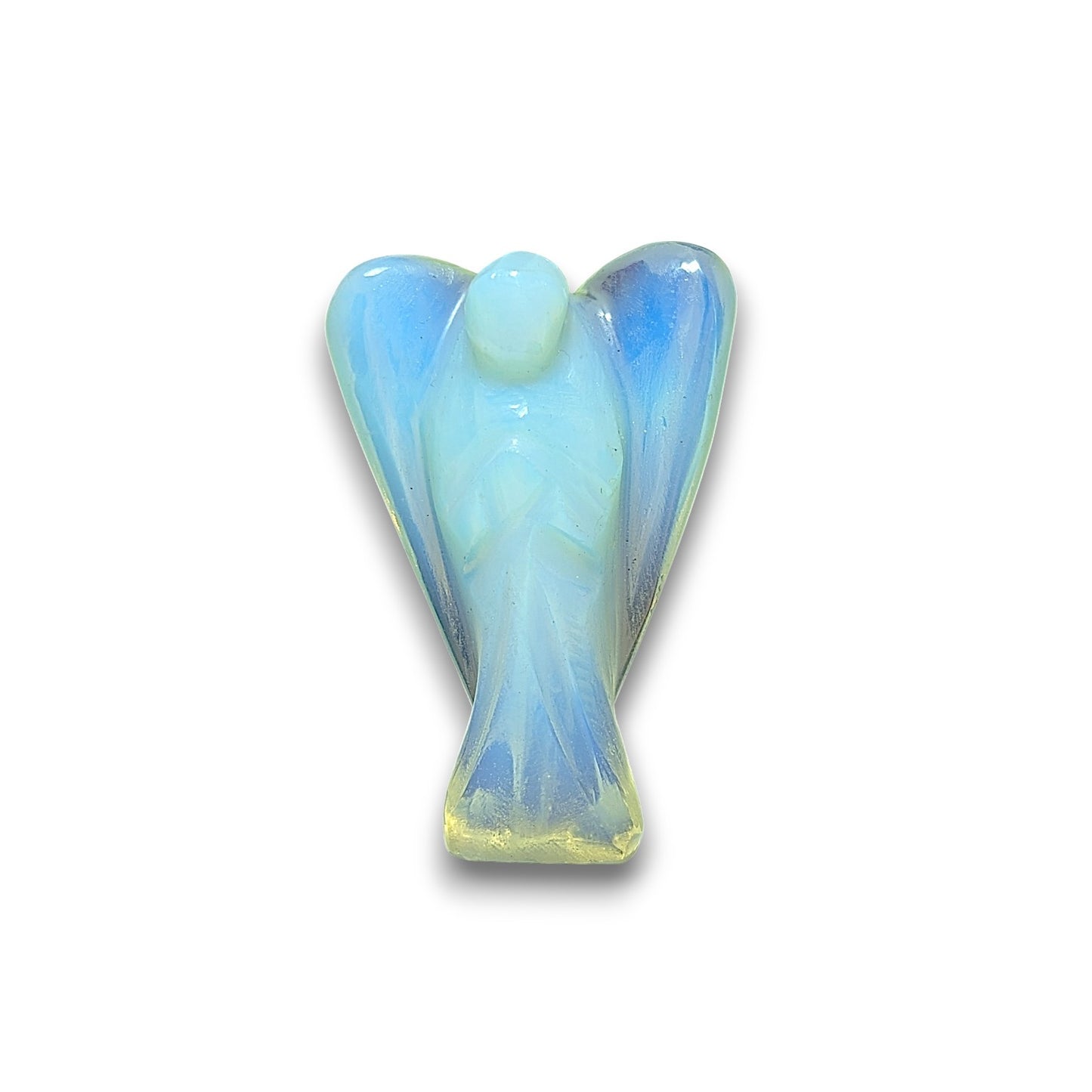 Medium Opalite Angel Carving. Medium 50mm tall hand carved Angel.