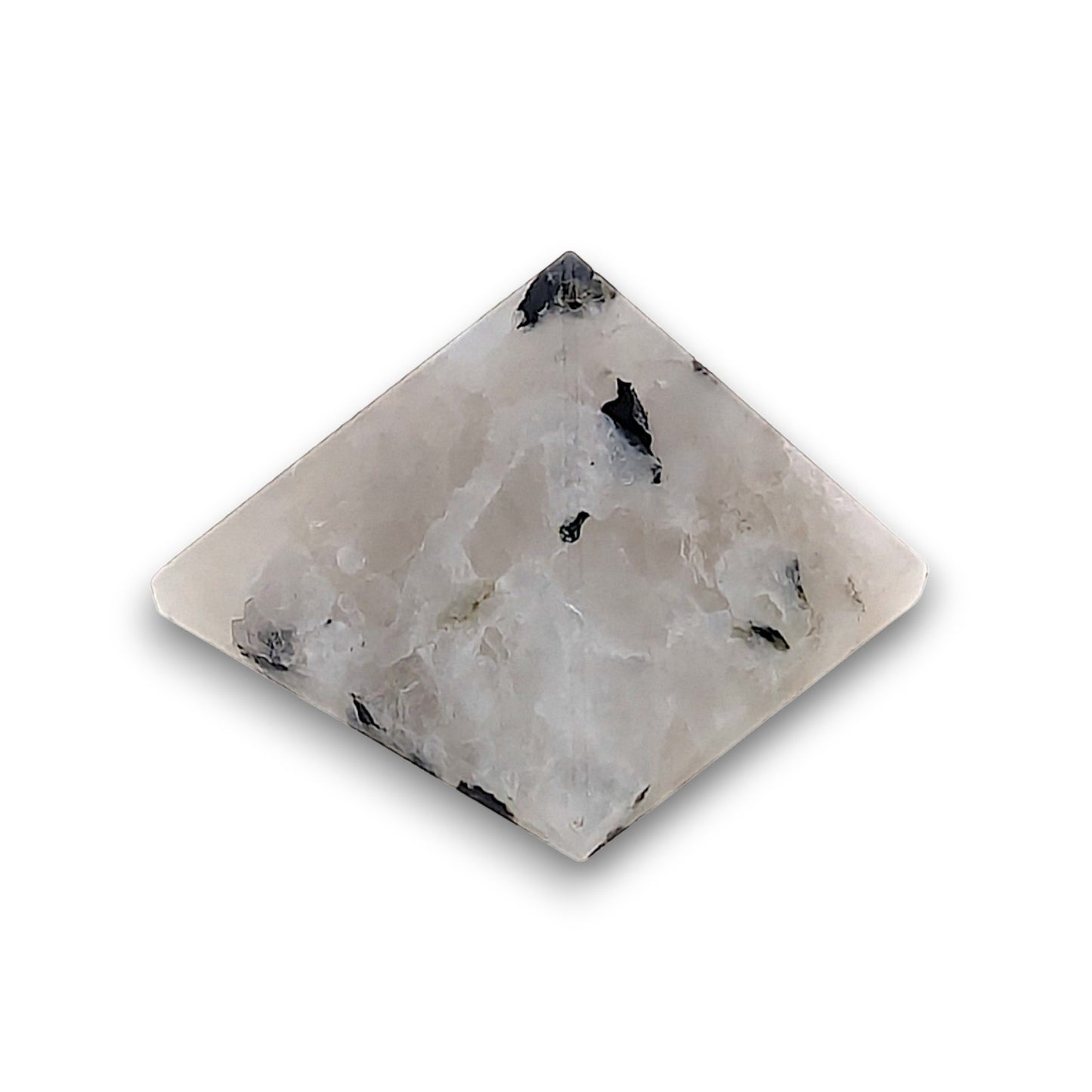 Small Moonstone Pyramid. Our small pyramids approximately have a 35mm x 35mm base and an overall height of 30mm.
