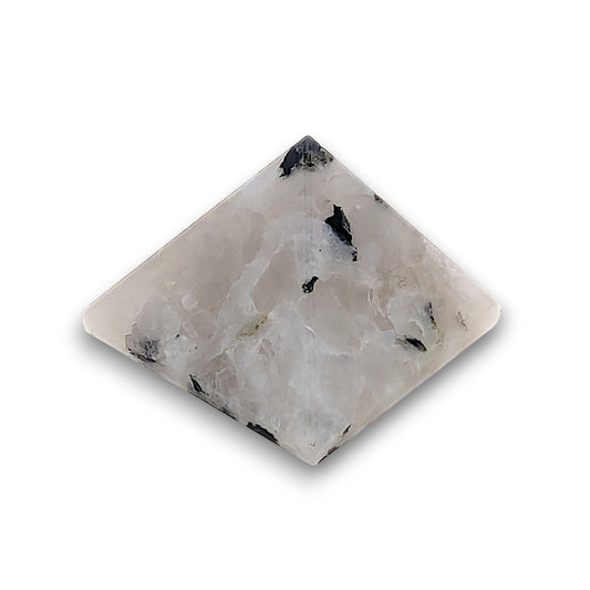 Small Moonstone Pyramid. Our small pyramids approximately have a 35mm x 35mm base and an overall height of 30mm.