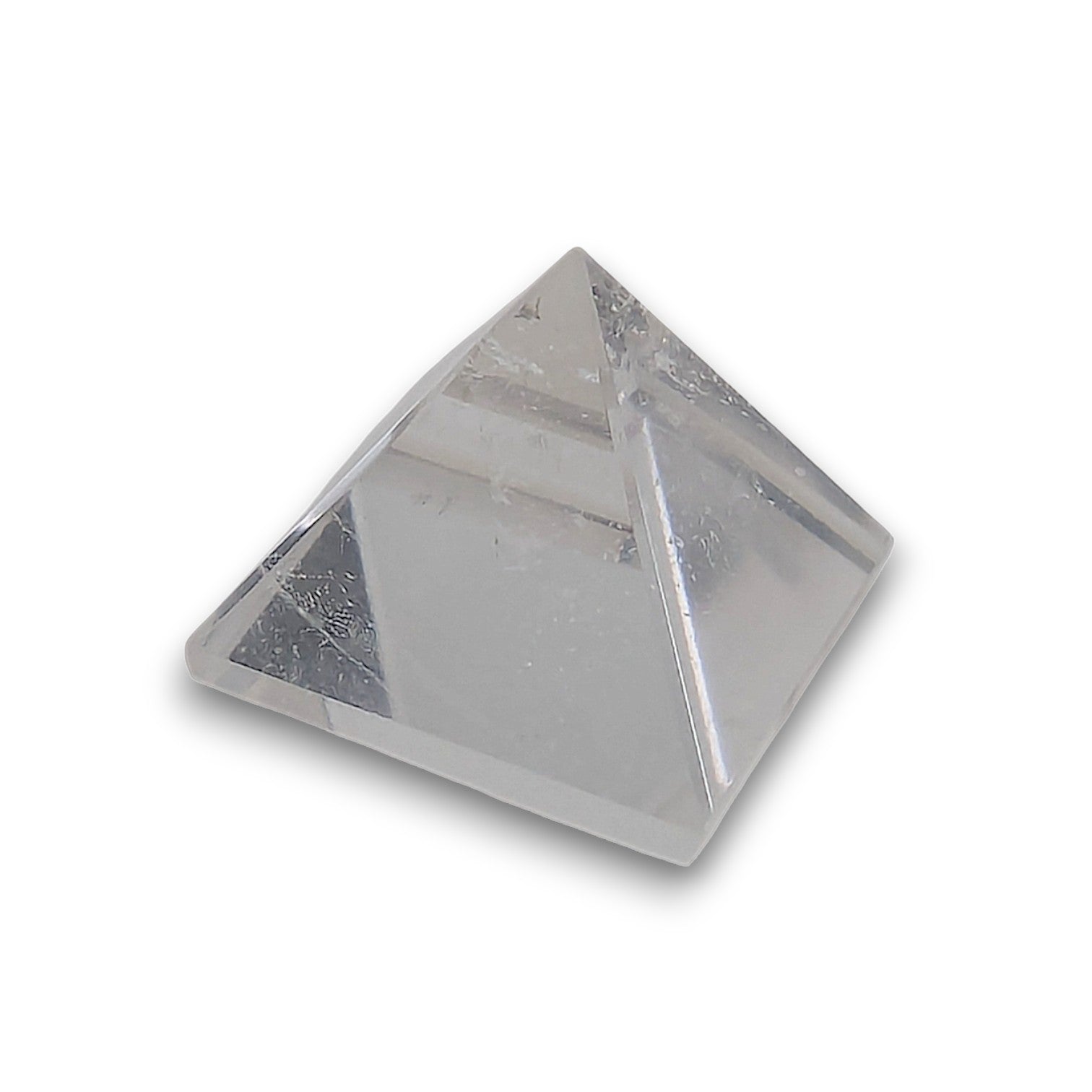Small Quartz Pyramid. Our small pyramids approximately have a 35mm x 35mm base and an overall height of 30mm.