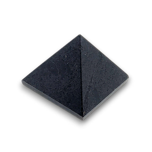 Small Black Tourmaline Pyramid. Our small pyramids approximately have a 35mm x 35mm base and an overall height of 30mm.
