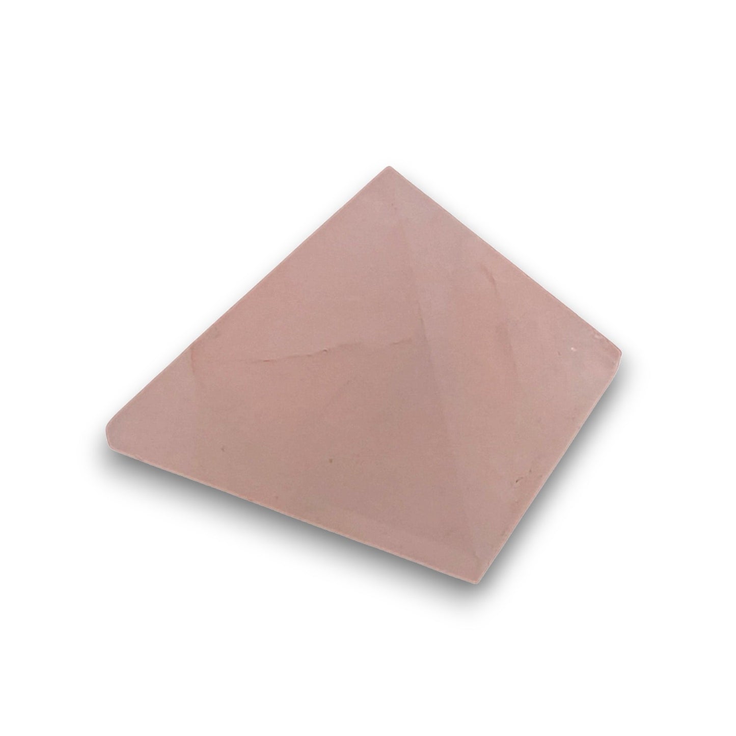 Small Rose Quartz Pyramid. Our small pyramids approximately have a 35mm x 35mm base and an overall height of 30mm.