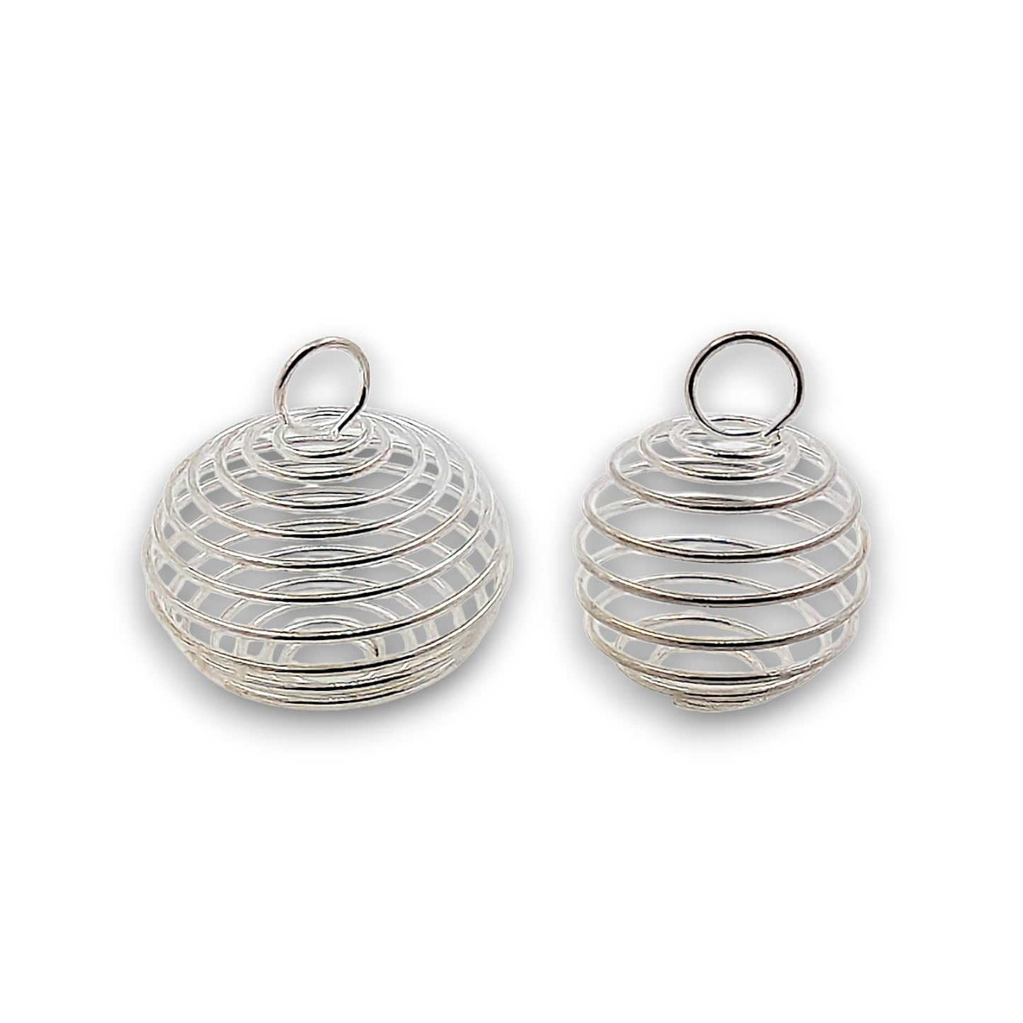 Plated Spiral Cages - Pack of 100. These plated spiral cages are practical jewellery components designed to securely hold.