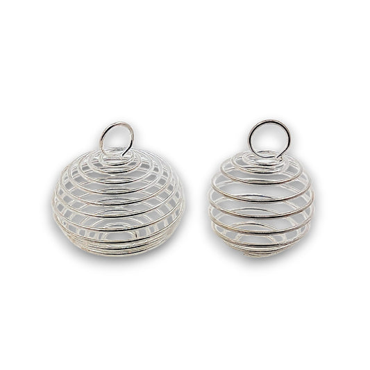 Plated Spiral Cages - Pack of 100. These plated spiral cages are practical jewellery components designed to securely hold.