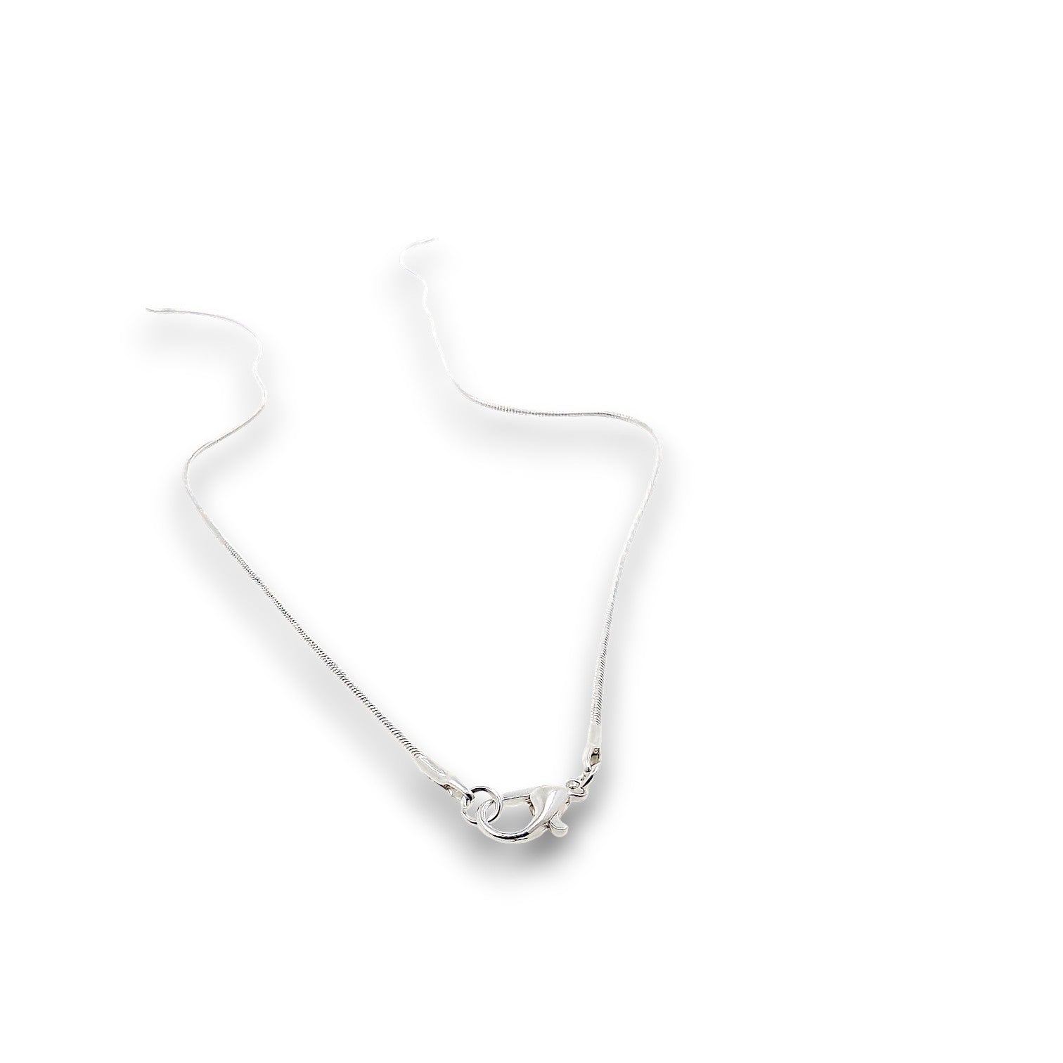 Silver Plated Snake chains, 1.25mm - Pack of 10. Silver-plated snake chains with lobster clasp fastening, 1.25mm thick.